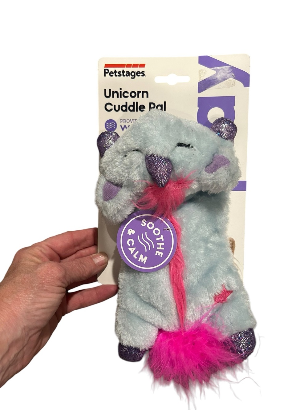 Unicorn Cuddle Pal Plush Toy - Light Blue with Pink Accents